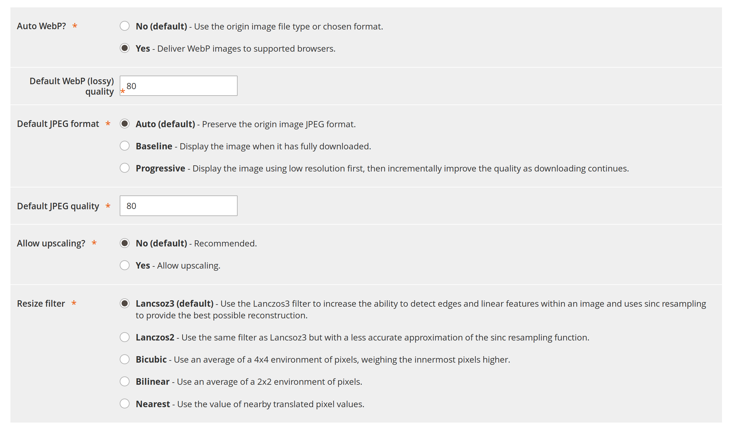 IO Default Config Options